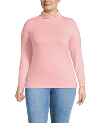 Plus Size Lightweight Fitted Long Sleeve Turtleneck Tee