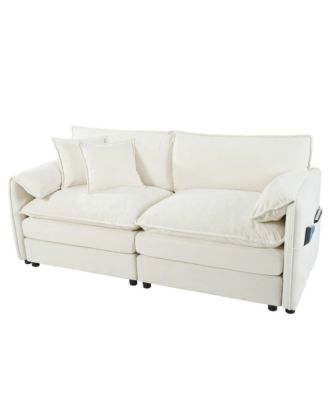 Oversized Chenille Loveseat Sofa, Oversized 2-Seater Small Cloud Couch, Modern Comfy Deep Seat Love Seat,DIY Combination,Chenille