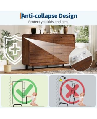 6-Drawer Dresser, 47 Wide Modern Wooden Storage Chest for Living Room, Hallway