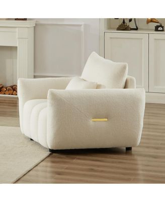 35.24" Teddy Fabric Sofa with Pillow for Apartment, Office, Living Room
