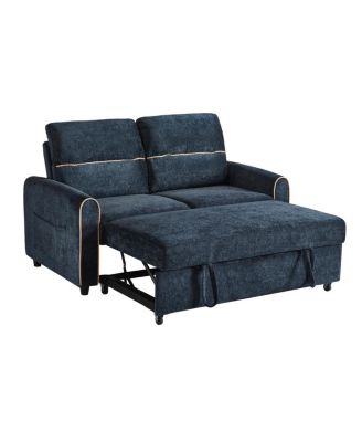 Streamdale Chenille Pull Out Sofa Bed, 58-inch Sleeper Loveseat with Adjustable Backrest