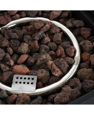 Extendable Rectangle Aluminum Alloy Fire Pit Table, 50,000BTU