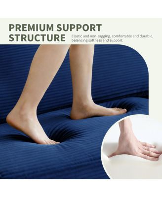 57" Modern Corduroy 2-Seater Sofa with Removable Cushions & Padded Armrests