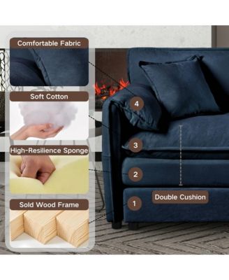 Modular Sectional Sofa, Oversized Deep Seat U Shaped Couch Set, 3-Seater Comfy Cloud Couches with 2 Movable Ottomans, DIY Combination