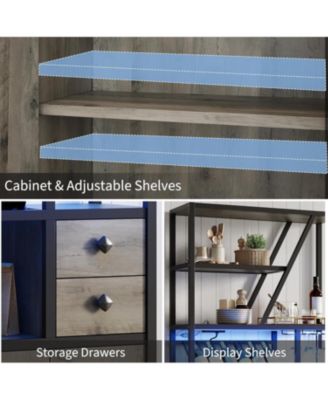 Freestanding Wine Rack Wine Bottle Holders Stands Coffee Bar Storage Organizer Display Rack Table for Kitchen Dining Room Small Spaces