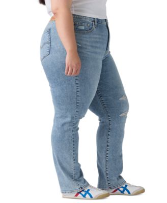 Trendy Plus Size 724 High-Rise Straight-Leg Jeans