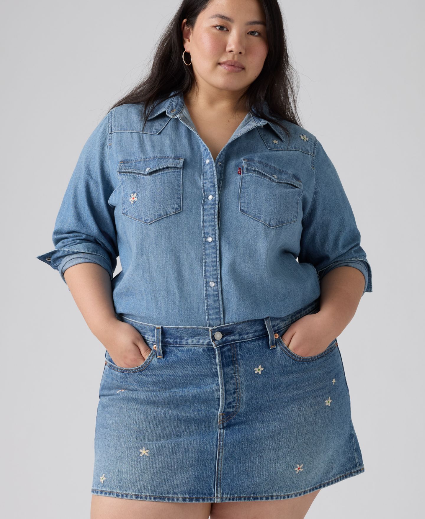 Женская юбка Levi's Premium Plus Icon Cotton Denim Skirt, цвет: Bee In The Bonnet Skirt — фото 2