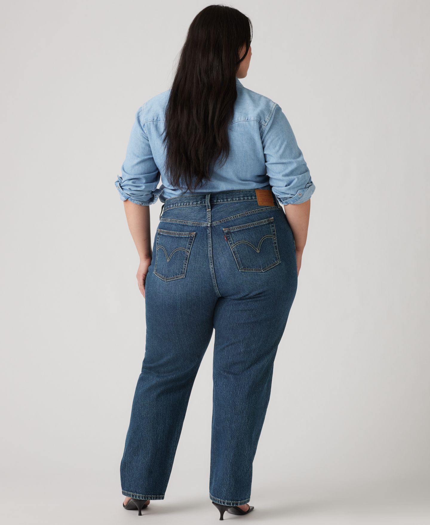 Женские джинсы Levi's Trendy Plus Size 501 Original-Fit Straight-Leg, цвет: Believe Not Plus — фото 7