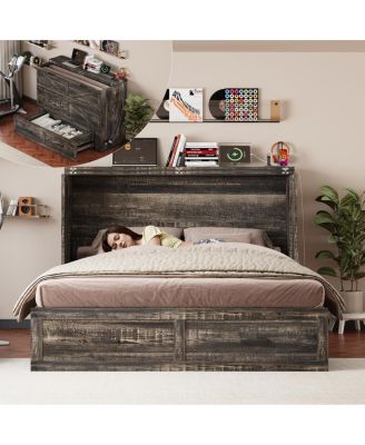 Queen Murphy Bed w/Charging Station & Storage Drawer