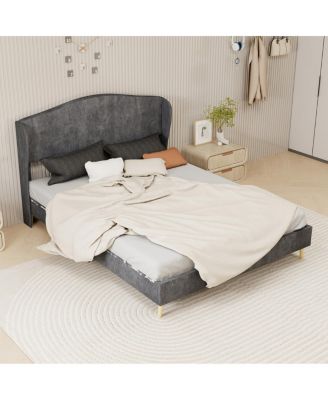 Velvet Upholstered Queen Bed - Luxurious & Peaceful Master Bedroom Focus