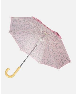 Girl Color-Changing Umbrella Hearts Print