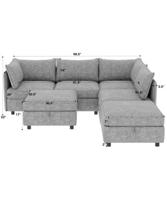 Modular Sectional Sofa with Storage and Sleeper Function
