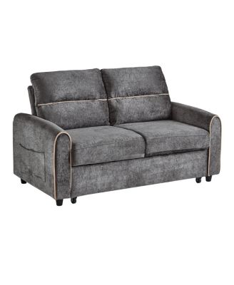 Chenille Pull Out Sofa Bed, 58-inch Sleeper Loveseat with Adjustable Backrest