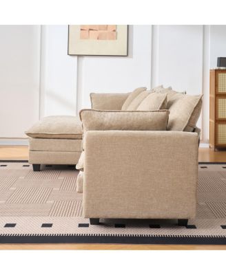 3-seat combo sofa with storage ottoman and footrest