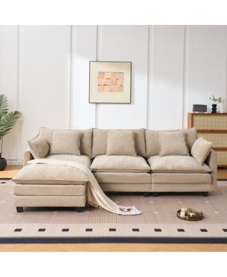 3-seat combo sofa with storage ottoman and footrest