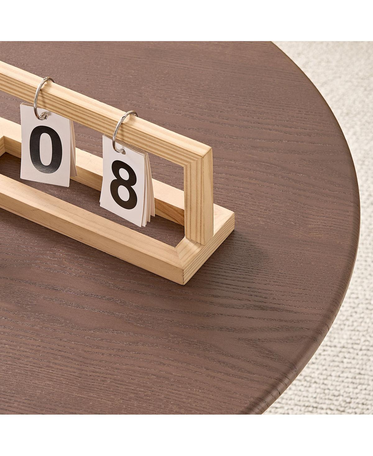 Streamdale Furniture Coffee Table Set of 2, Round Mdf Living Room Table, Walnut