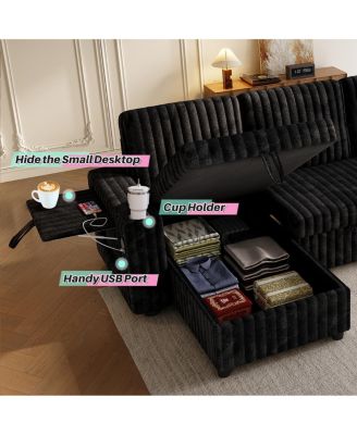 U Shaped Sleeper Sofa- 2 in 1 Pull Out Bed
