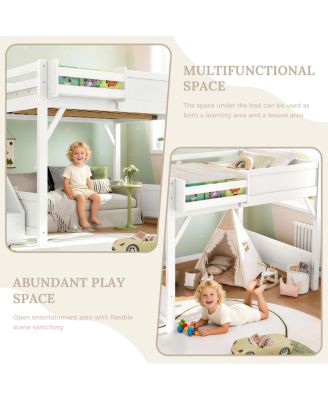 Streamdale   Loft Bed w/Wardrobe & Storage, Solid Wood