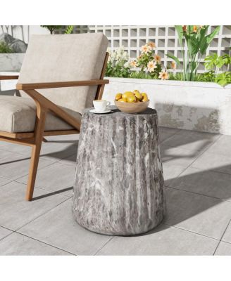 Outdoor Cleme Carved Side Table