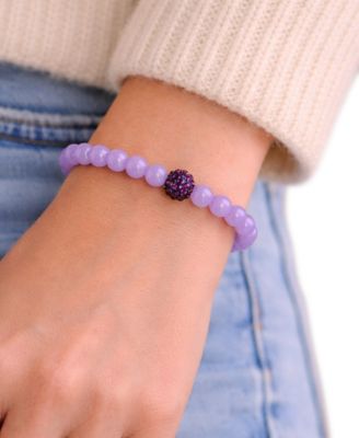 3-Pc. Green Jade, Lavender Quartz and Rose Quartz (6mm) Stretch Bracelet Set
