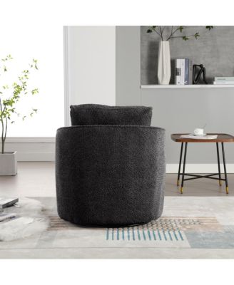 Boucle Upholstered Swivel Accent Barrel Chair & Round Sofa Chair