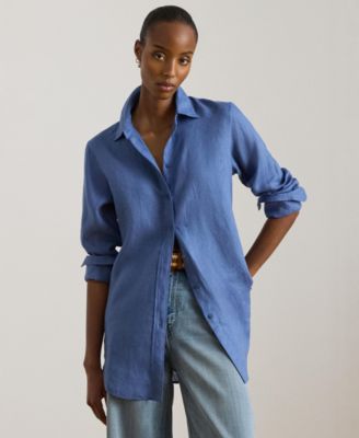 Women's Point Collar Button Placket Shirt