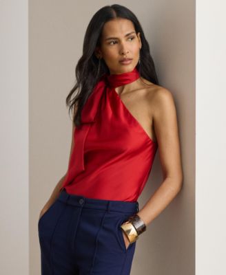 Women's Halter Neck Tie Detail Top