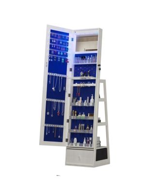 360° Swivel Jewelry Cabinet with Full Length Mirror