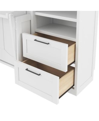 Queen Size Murphy Bed with Closet, Drawers & Shelves