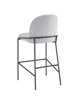 Galen Indoor Metal Upholstered Barstool Fabric