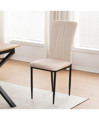 Dining Chairs Set of 4 Modern Velvet Upholstered Chairs with Metal Legs