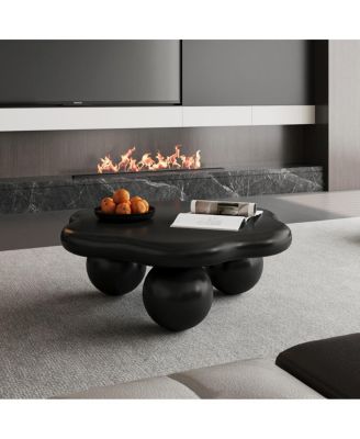 35" Cloud Shaped Coffee Table, Petal-Shaped Modern Minimalist Coffee Table