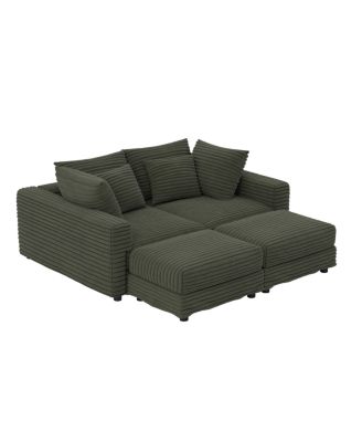 Streamdale 102" Plush Corduroy 4-Seat Sofa, Modern Comfy Upholstered Cloud Couch