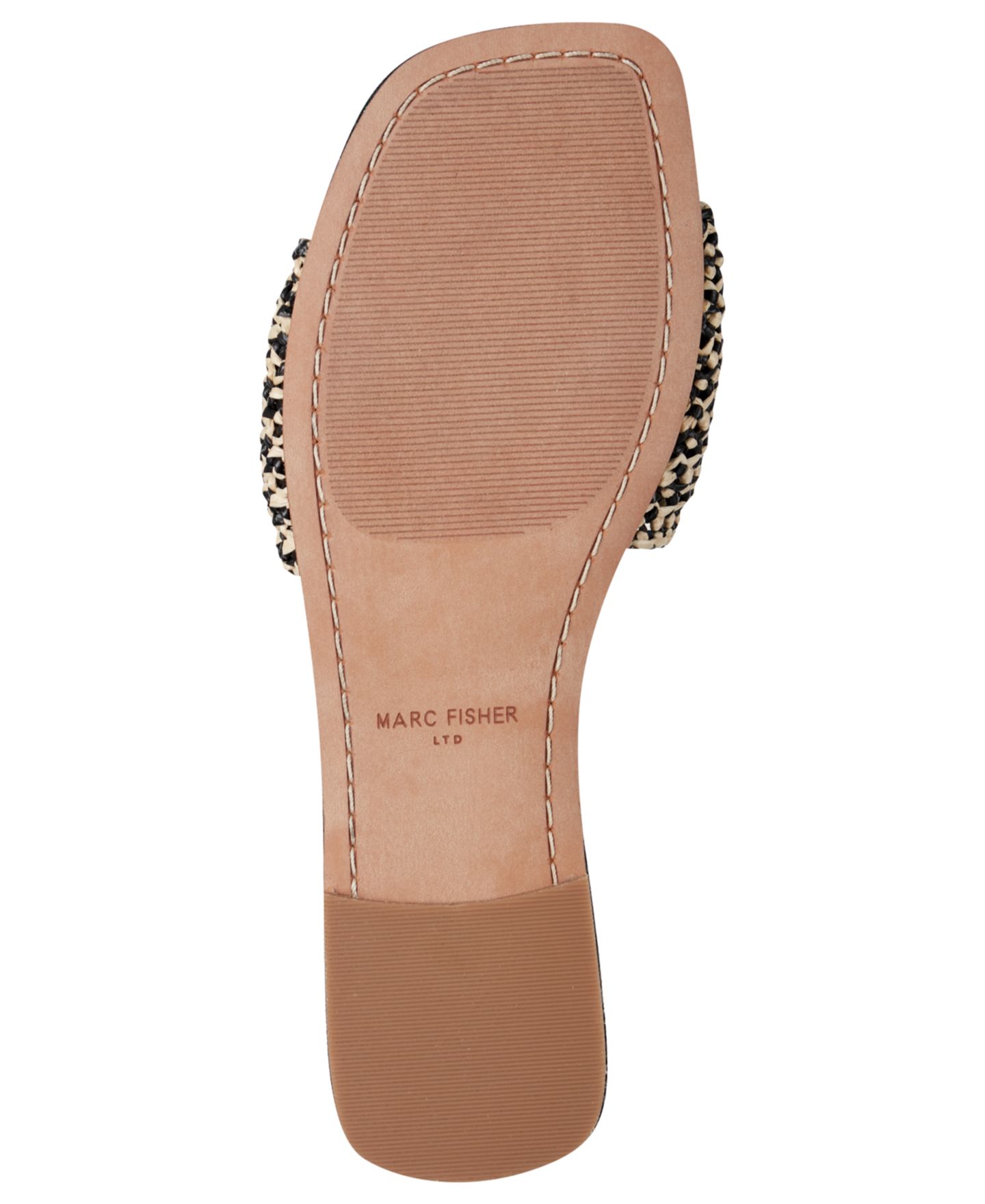 Женские сандалии Marc Fisher LTD Nalena Ornamented Woven Flat, цвет: Чёрный / Бежевый — фото 5