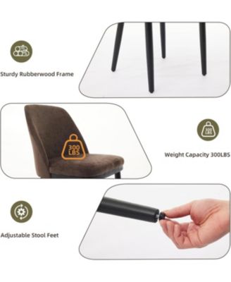 Upholstered Dining Chairs Set of 6, Modern Kitchen Chairs with Thick Cushions, Dining Room Chair with Wood Legs for Dining Room Kitchen