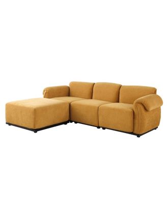 93" L chenille modular sofa with iron frame