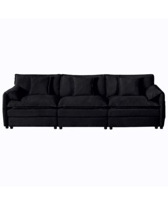 Modular Sectional Sofa , 3-Seater Comfy Cloud Couches with Movable Ottoman,  Chenille