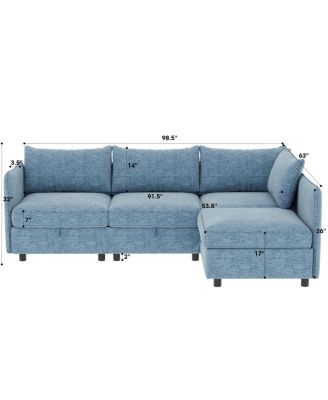 Modular Sectional Sofa with Storage and Sleeper Functionality