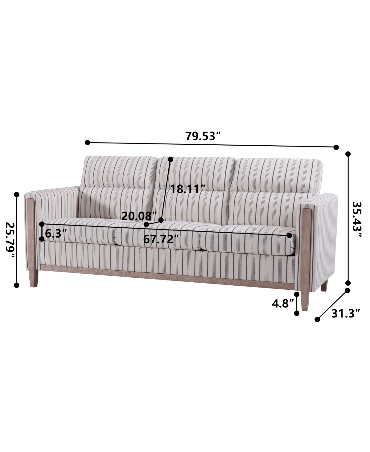 Streamdale Furniture Comfortable Solid Wood Three-Seater Sofa with Soft Cushions