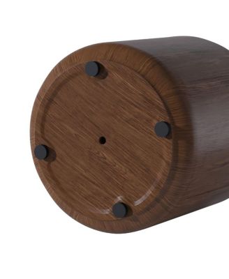 Modern Wood Grain Patio Garden Stool, Sturdy Waterproof, No-Assembly Table