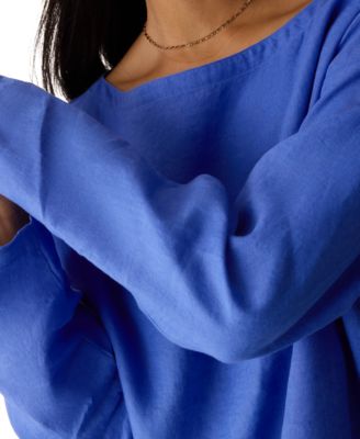 Women's Boat Neck Boxy Top, Regular & Plus Size