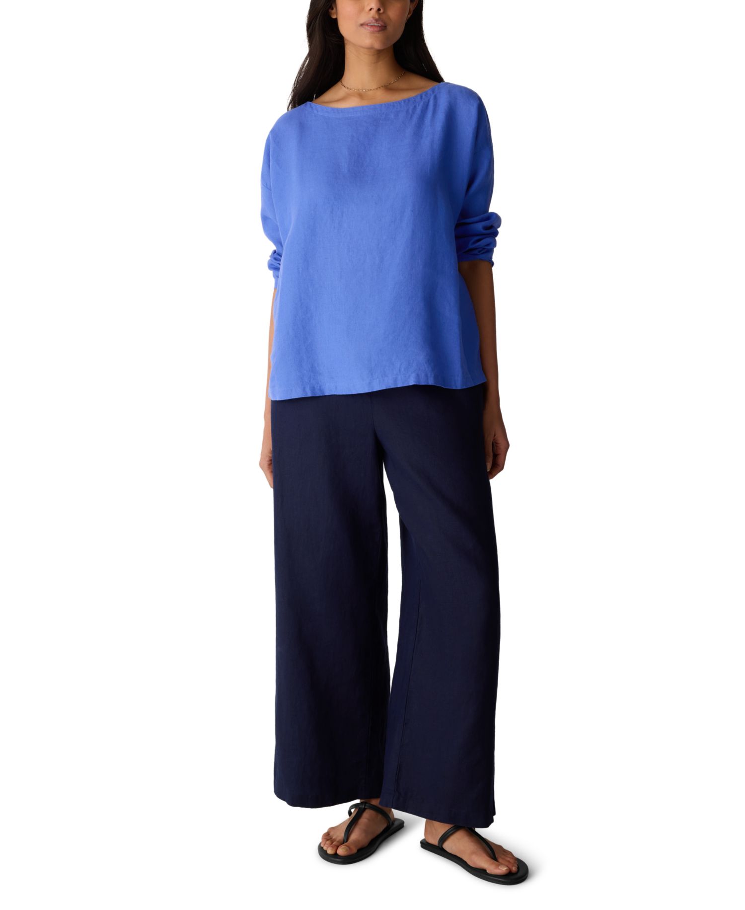 Women's Boat Neck Boxy Top, Regular & Plus Size