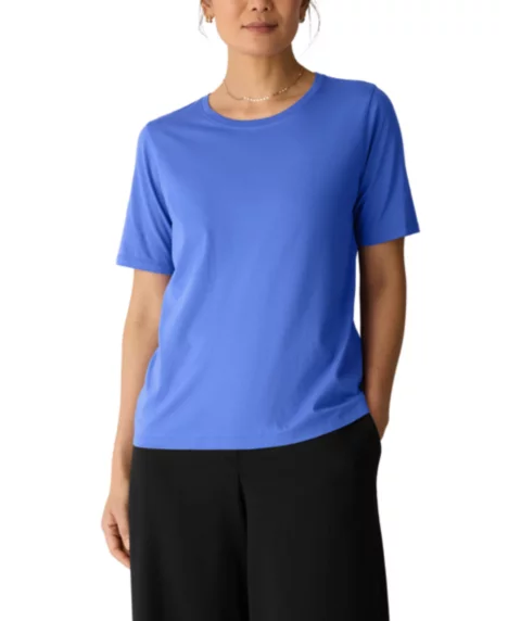 Women's Short-Sleeve Round Neck T-Shirt, Regular & Plus Size - Blue Star