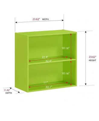 Wood 2-Tier Shelf Bookcase Storage Organizer