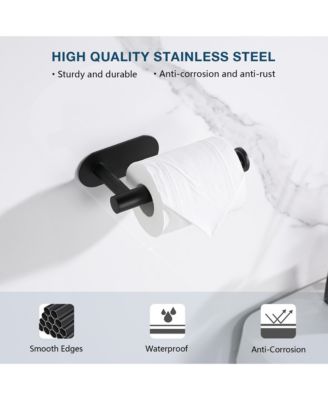 Self Adhesive Toilet Paper Holder - Stainless Steel, Rustproof, No Drilling, Wall Mount Bathroom Tissue Holder for Bathroom