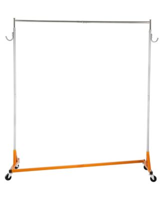 Z Rack, Adjustable Height Rolling Z Garment Rack, Sturdy Steel Z Base Clothing Rack with Lockable Casters for Home and Garment Store