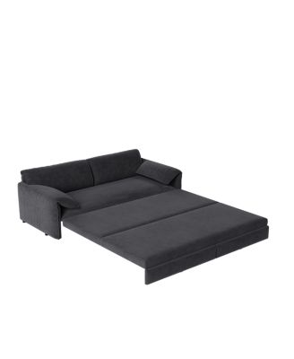 66" Queen Pull Out Sofa Bed with Storage, 3-in-1 Convertible Velvet Loveseat