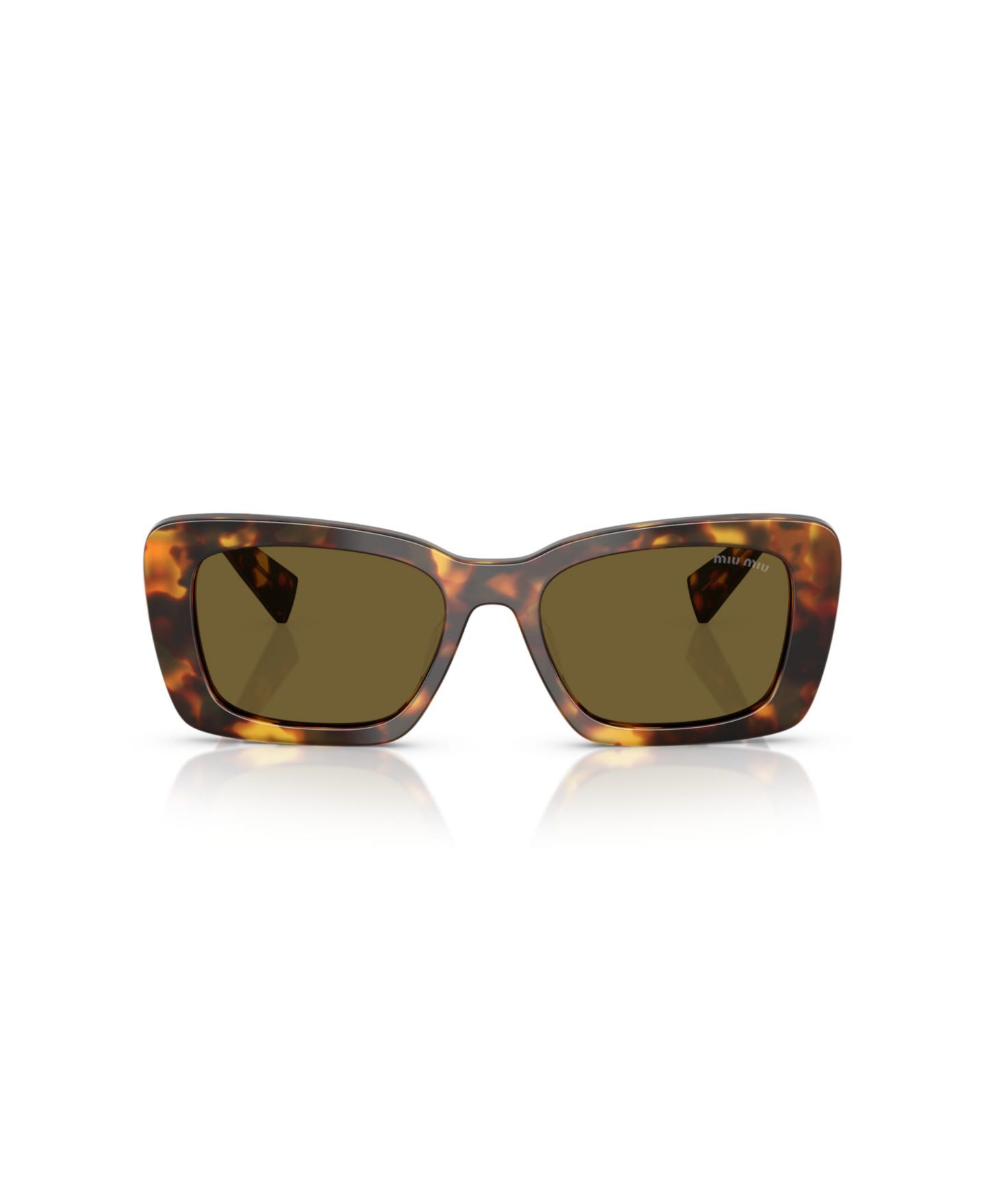 Женские солнцезащитные очки MIU MIU Rectangle Sunglasses, MU 07YS, цвет: Медовый гавана — фото 2