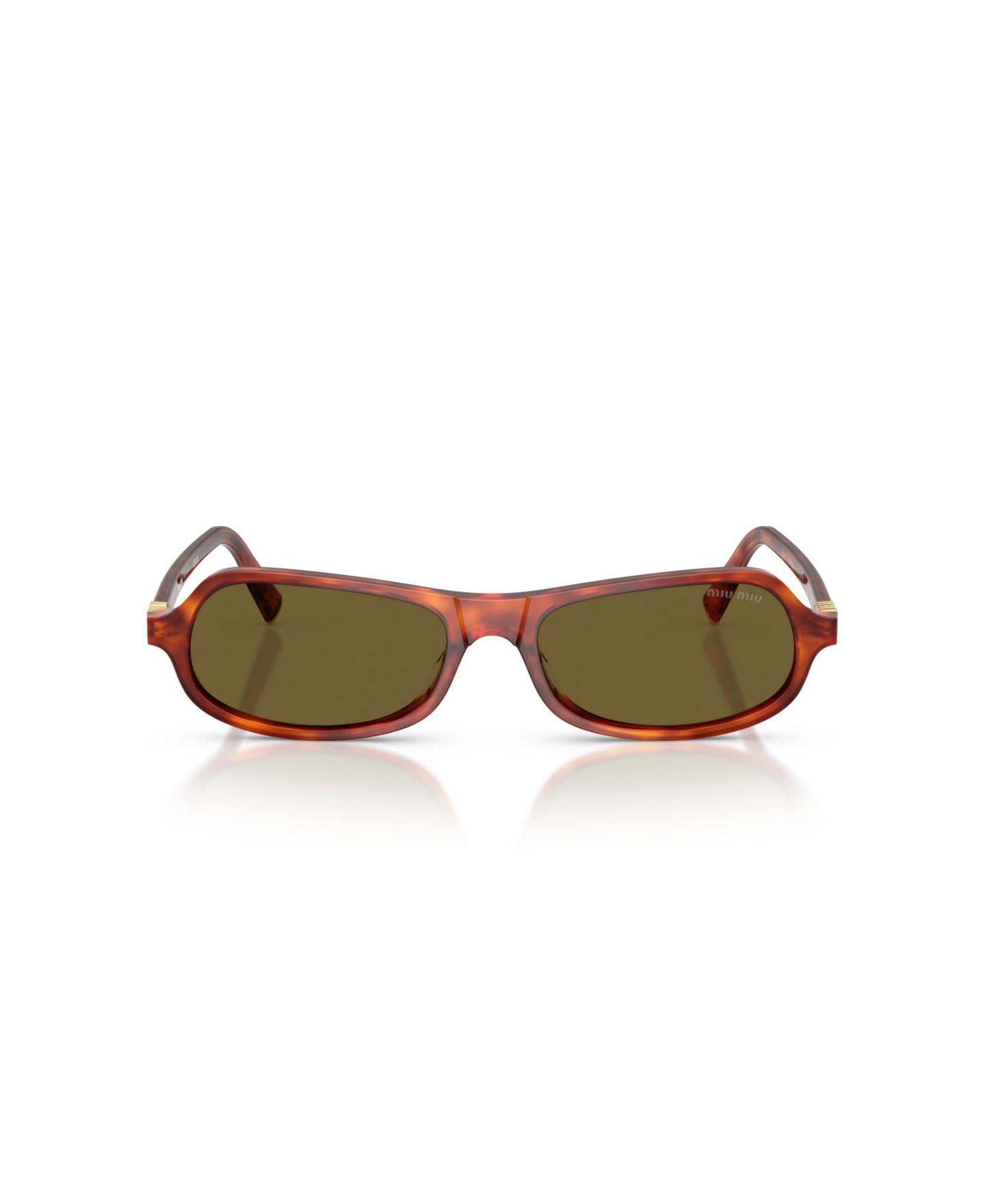Женские солнцезащитные очки MIU MIU Geometric, MU B10SU, цвет: Гавана коньячный — фото 2