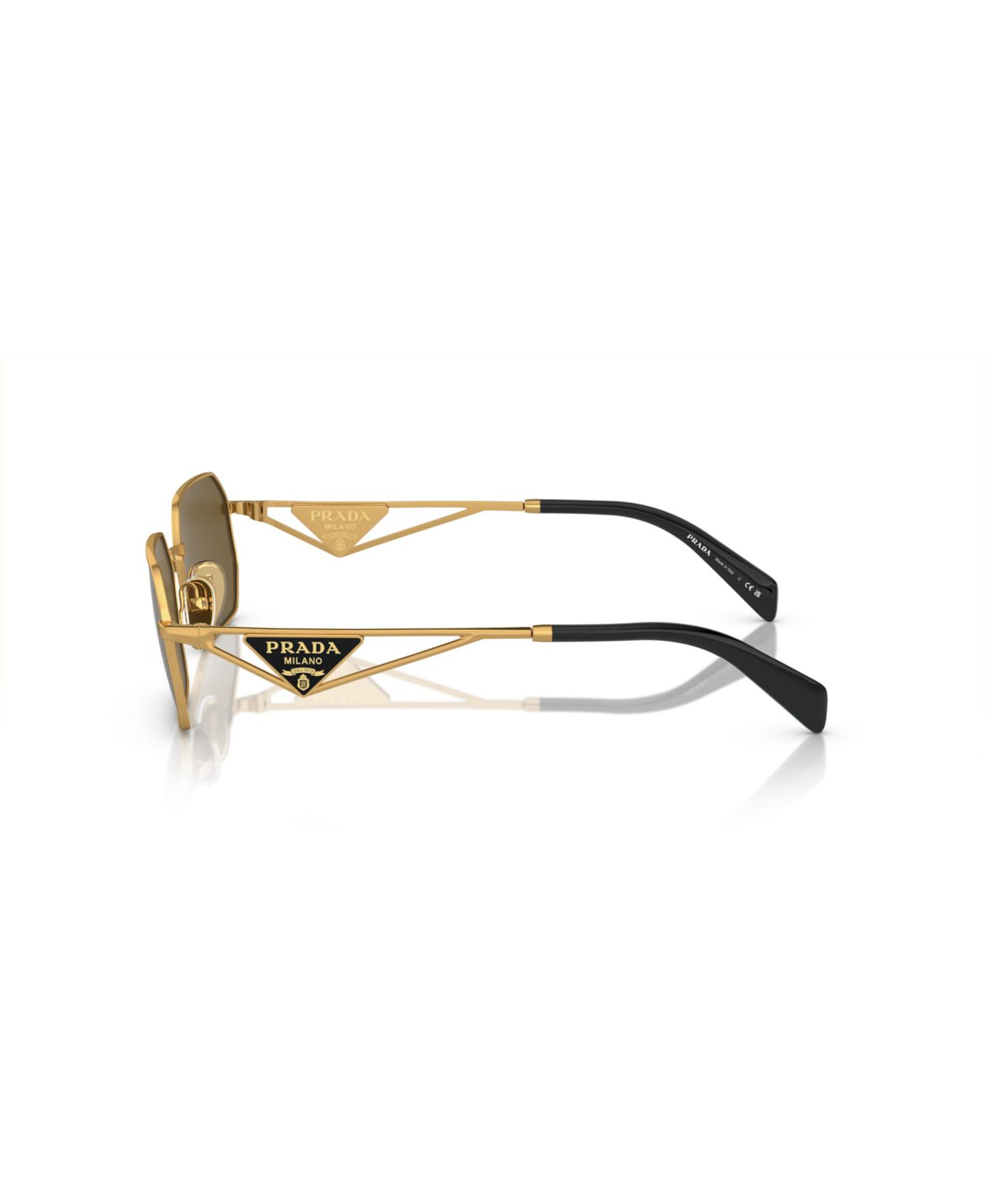 Женские солнцезащитные очки PRADA Geometric Sunglasses, PR A51S, цвет: Матовый золотой — фото 3